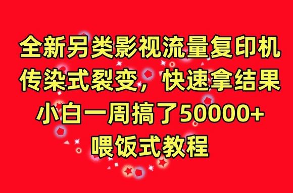 全新另类影视流量复印机，传染式裂变，快速拿结果，小白一周搞了50000+，喂饭式教程【揭秘】-凌秋网创