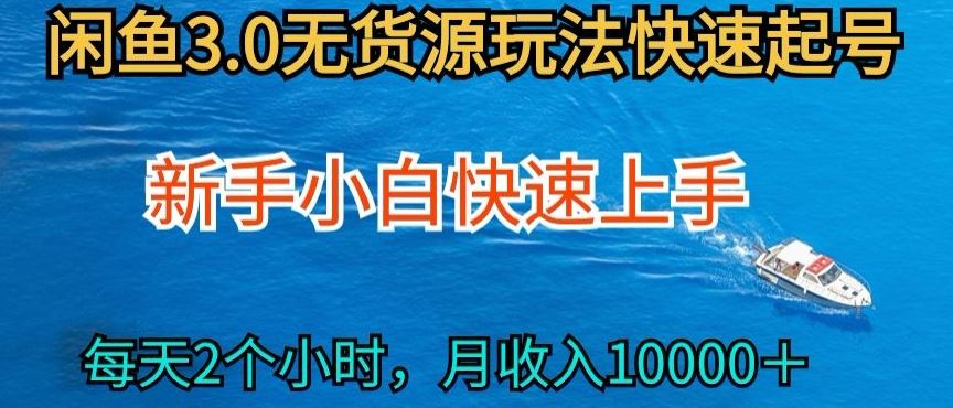 2024最新闲鱼无货源玩法，从0开始小白快手上手，每天2小时月收入过万【揭秘】-凌秋网创
