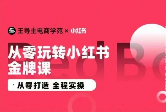 王导主·小红书电商运营实操课，​从零打造  全程实操-凌秋网创