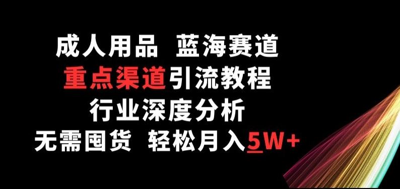 成人用品，蓝海赛道，重点渠道引流教程，行业深度分析，无需囤货，轻松月入5W+【揭秘】-凌秋网创