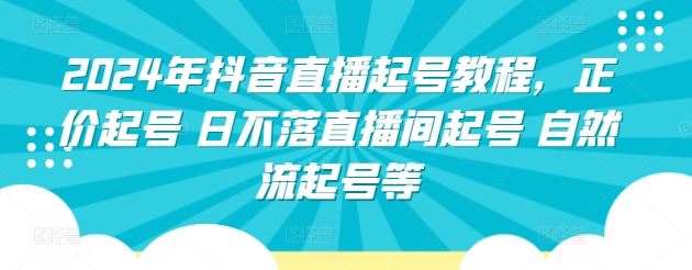 2024年抖音直播起号教程，正价起号 日不落直播间起号 自然流起号等-凌秋网创