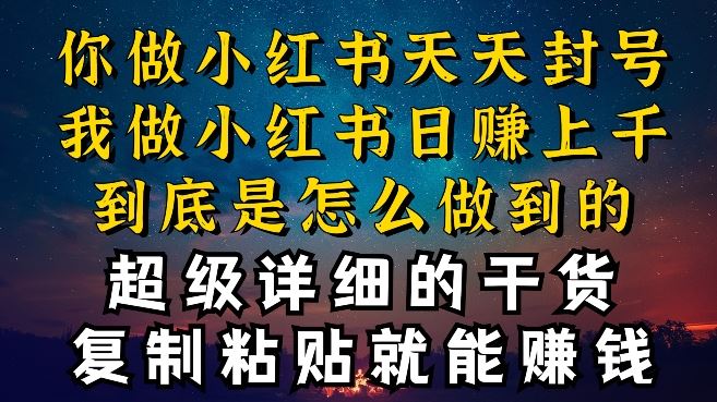 都知道小红书能引流私域变现，可为什么我能一天引流几十人变现上千，但你却频频封号违规被限流【揭秘】-凌秋网创