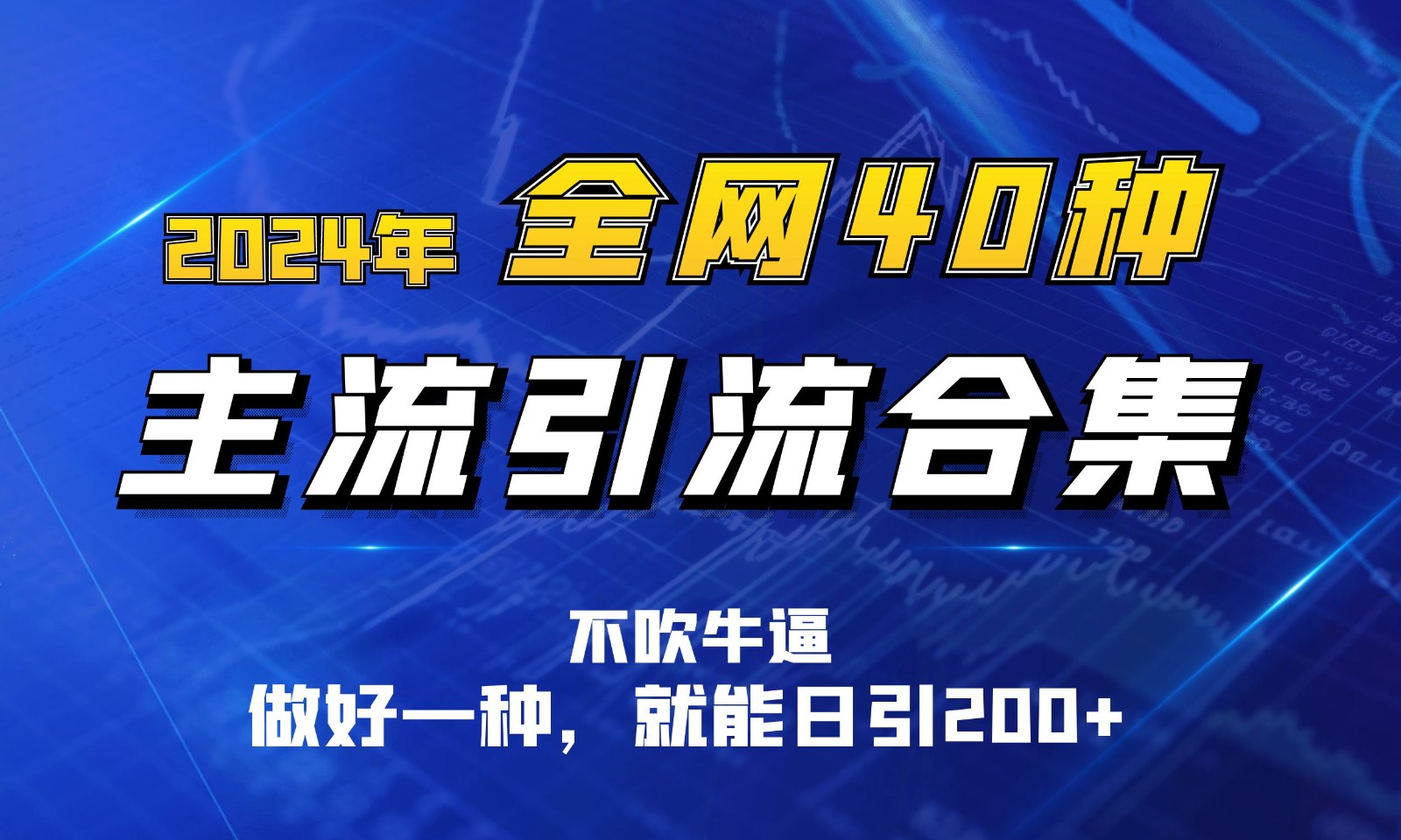 2024年全网40种暴力引流合计，做好一样就能日引100+-凌秋网创