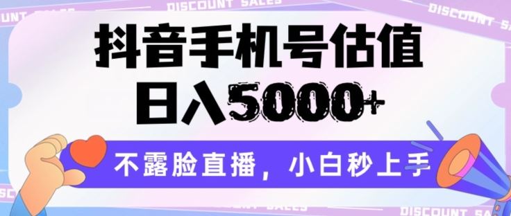 抖音手机号估值，日入5000+，不露脸直播，小白秒上手【揭秘】-凌秋网创