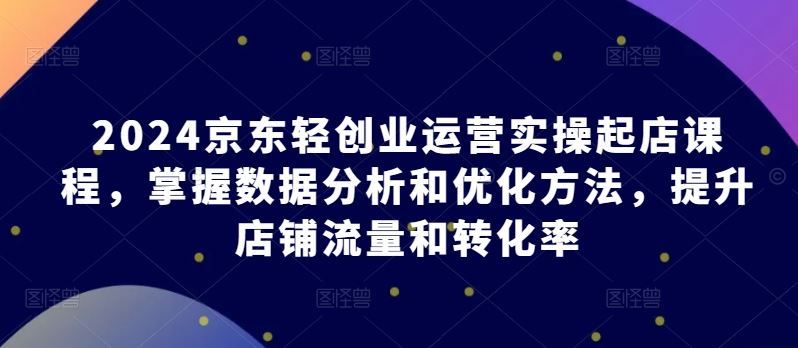 2024京东轻创业运营实操起店课程，掌握数据分析和优化方法，提升店铺流量和转化率-凌秋网创