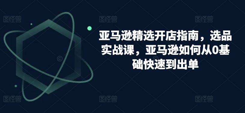 亚马逊精选开店指南，选品实战课，亚马逊如何从0基础快速到出单-凌秋网创