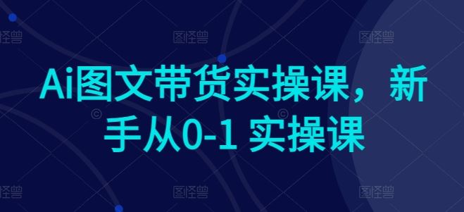 Ai图文带货实操课，新手从0-1 实操课-凌秋网创