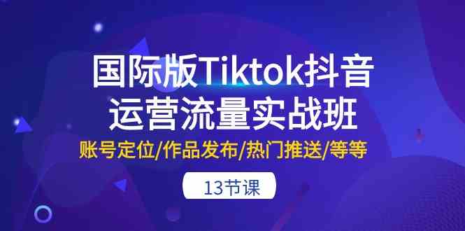 国际版Tiktok抖音运营流量实战班：账号定位/作品发布/热门推送/等等（13节）-凌秋网创