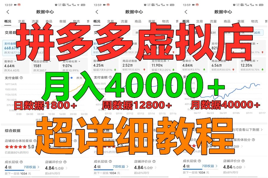 拼多多虚拟电商训练营月入40000+，全网最详细，你做你也行，暴利稳定长久-凌秋网创
