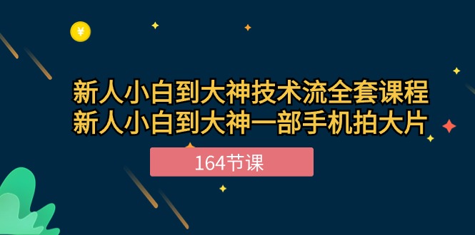 新手小白到大神技术流全套课程，新人小白到大神一部手机拍大片（164节）-凌秋网创