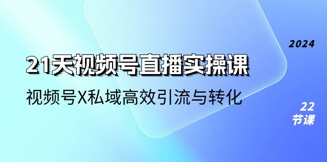 21天视频号直播实操课，视频号X私域高效引流与转化（22节课）-凌秋网创