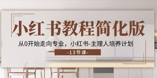 小红书教程简化版，从0开始走向专业，小红书主理人培养计划 (13节)-凌秋网创