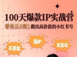小红书100天爆款IP实战营，带你从0到1做出高价值的小红书号-凌秋网创