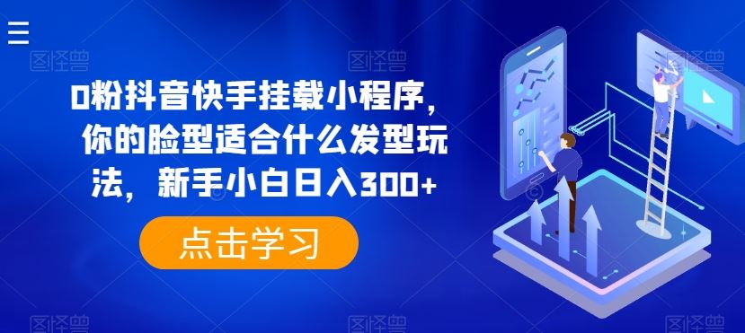 0粉抖音快手挂载小程序，你的脸型适合什么发型玩法，新手小白日入300+【揭秘】-凌秋网创