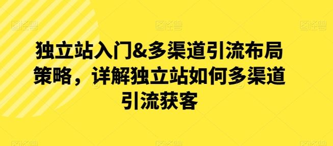 独立站入门&多渠道引流布局策略，详解独立站如何多渠道引流获客-凌秋网创