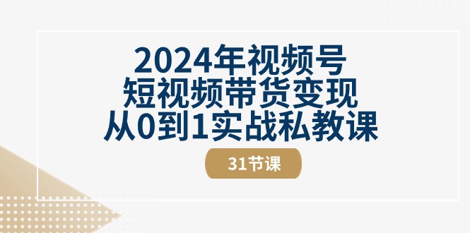 2024年视频号短视频带货变现从0到1实战私教课（30节视频课）-凌秋网创