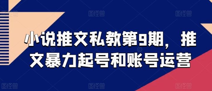 小说推文私教第9期，推文暴力起号和账号运营-凌秋网创