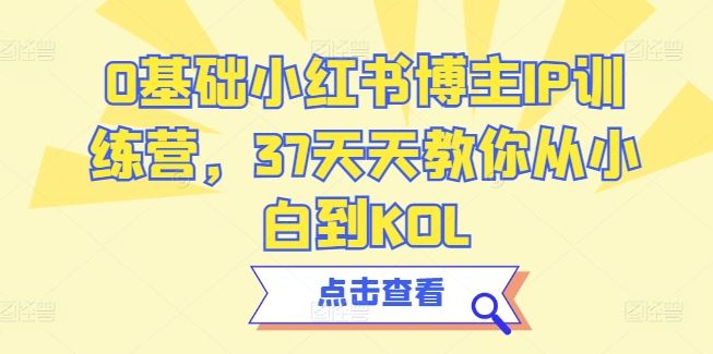 0基础小红书博主IP训练营，37天天教你从小白到KOL-凌秋网创
