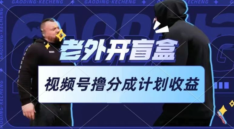 老外开盲盒视频，撸视频号分成计划收益，每天只需一小时，新手小白轻松上手【揭秘】-凌秋网创