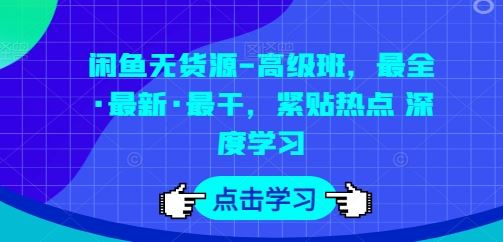 闲鱼无货源-高级班，最全·最新·最干，紧贴热点 深度学习-凌秋网创