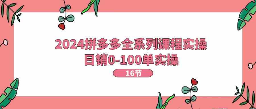 2024拼多多全系列课程实操，日销0-100单实操【16节课】-凌秋网创