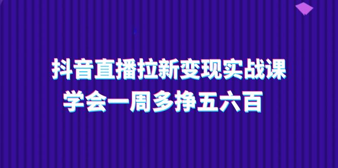 抖音直播拉新变现实操课，学会一周多挣五六百（15节课）-凌秋网创