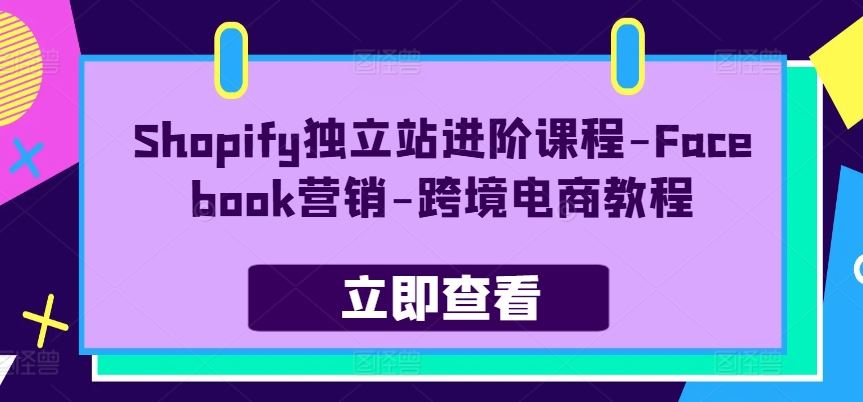 Shopify独立站进阶课程-Facebook营销-跨境电商教程-凌秋网创