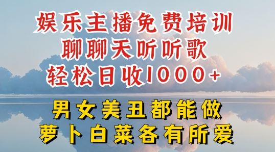 娱乐主播免费培训聊聊天听听歌轻松日收1K+，男女美丑都能做萝卜白菜各有所爱【揭秘】-凌秋网创