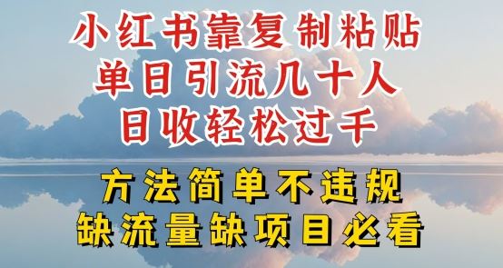 小红书靠复制粘贴单日引流几十人目收轻松过千，方法简单不违规【揭秘】-凌秋网创