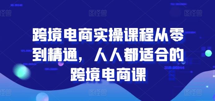 跨境电商实操课程从零到精通，人人都适合的跨境电商课-凌秋网创