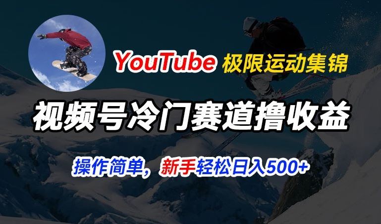 视频号冷门赛道撸收益，YouTube搬运极限运动集锦，暴力起号，操作简单流量高，轻松日入5张【揭秘】-凌秋网创