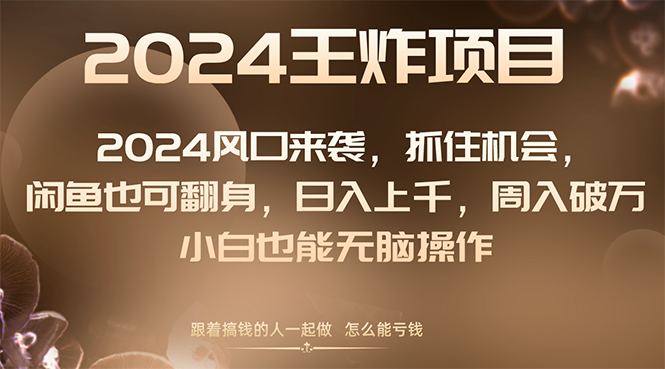 （8401期）2024风口项目来袭，抓住机会，闲鱼也可翻身，日入上千，周入破万，小白…-凌秋网创