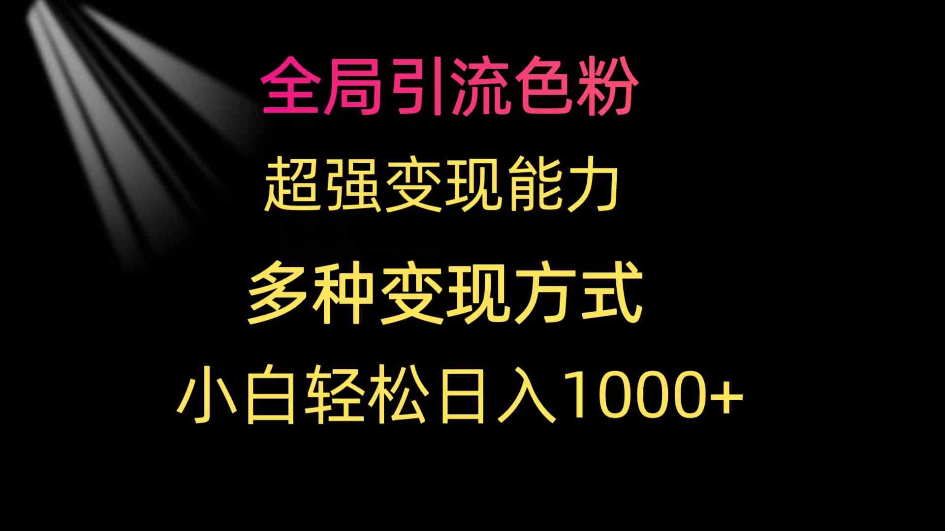 （9680期）全局引流色粉 超强变现能力 多种变现方式 小白轻松日入1000+-凌秋网创