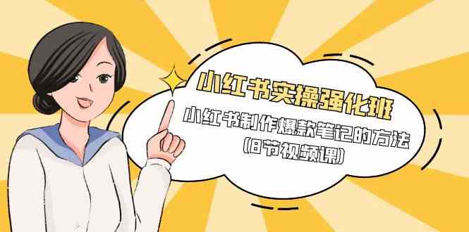 （9755期）小红书实操强化班，小红书制作爆款笔记的方法（8节视频课）-凌秋网创