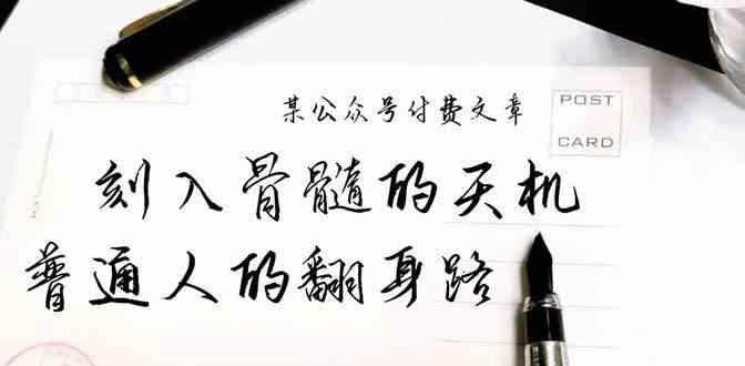 （9807期）某公众号付费文章：刻入骨髓的天机，揭露“普通人的翻身路” 这件通天大事-凌秋网创