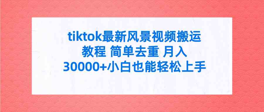 （9804期）tiktok最新风景视频搬运教程 简单去重 月入30000+附全套工具-凌秋网创