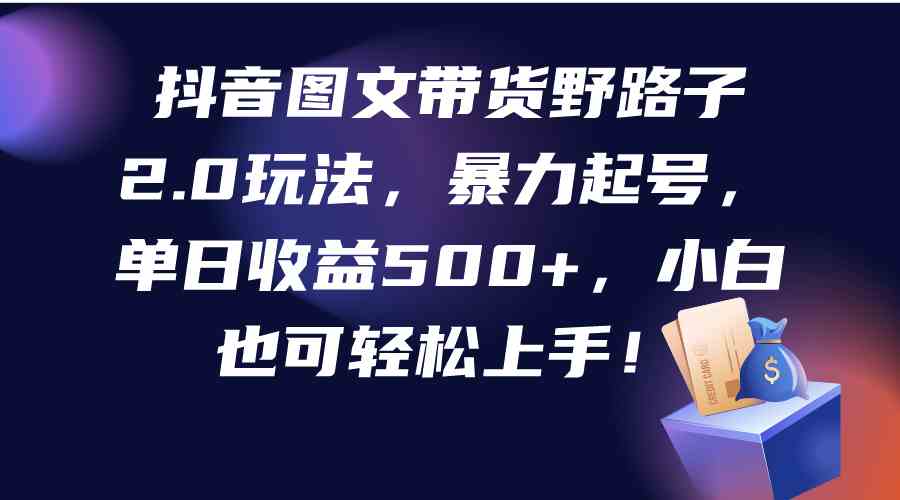 （9790期）抖音图文带货野路子2.0玩法，暴力起号，单日收益500+，小白也可轻松上手！-凌秋网创