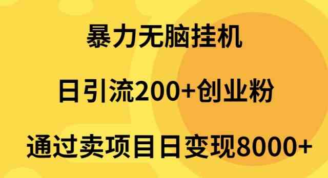 （9788期）暴力无脑挂机日引流200+创业粉通过卖项目日变现2000+-凌秋网创