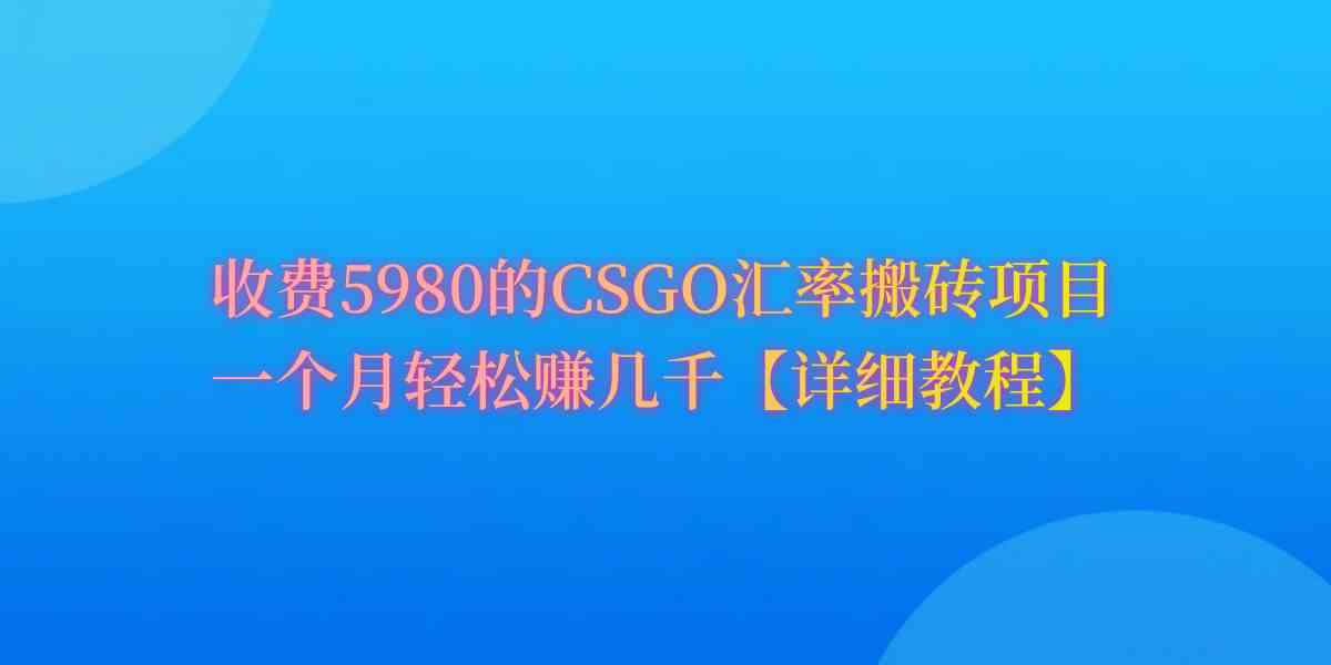 （9776期）CSGO装备搬砖，月综合收益率高达60%，你也可以！-凌秋网创