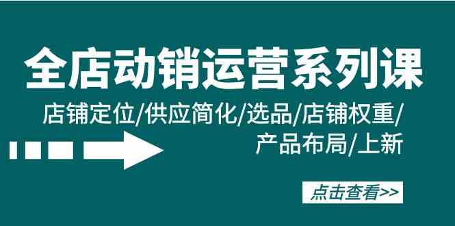 （9845期）全店·动销运营系列课：店铺定位/供应简化/选品/店铺权重/产品布局/上新-凌秋网创