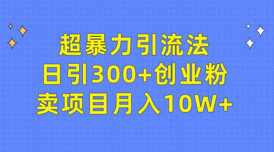 （9954期）超暴力引流法，日引300+创业粉，卖项目月入10W+-凌秋网创