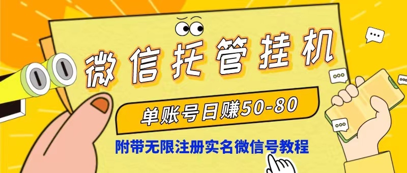 （10217期）微信托管挂机，单号日赚50-80，项目操作简单（附无限注册实名微信号教程）-凌秋网创
