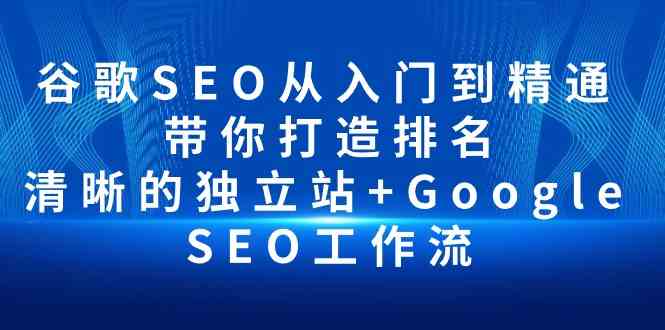 （10169期）谷歌SEO从入门到精通 带你打造排名 清晰的独立站+Google SEO工作流-凌秋网创