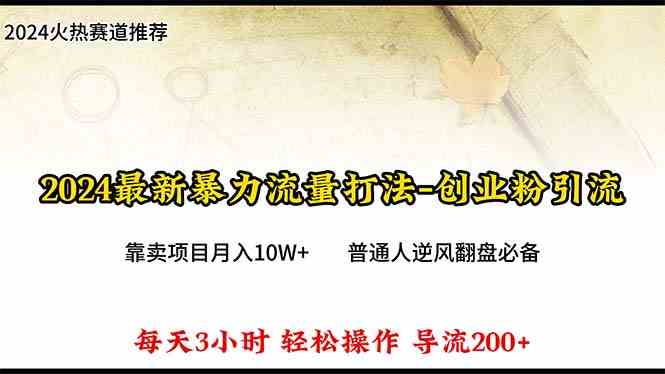 （10151期）2024年最新暴力流量打法，每日导入300+，靠卖项目月入10W+-凌秋网创