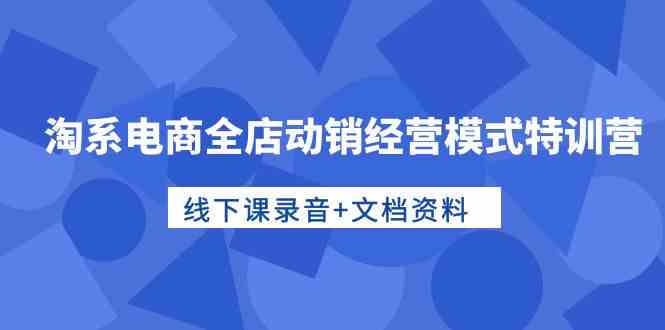 （10192期）淘系电商全店动销经营模式特训营，线下课录音+文档资料-凌秋网创