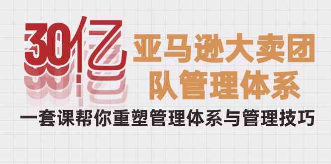 （10178期）30亿-亚马逊大卖团队管理体系，一套课帮你重塑管理体系与管理技巧-凌秋网创