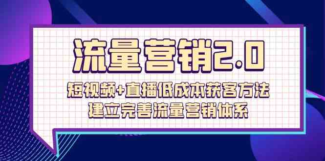 （10114期）流量-营销2.0：短视频+直播低成本获客方法，建立完善流量营销体系（72节）-凌秋网创