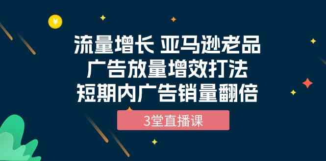 （10112期）流量增长 亚马逊老品广告放量增效打法，短期内广告销量翻倍（3堂直播课）-凌秋网创