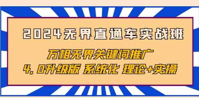 （10075期）2024无界直通车实战班，万相无界关键词推广，4.0升级版 系统化 理论+实操-凌秋网创