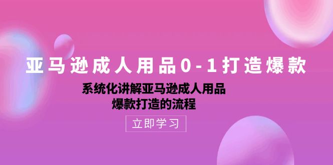 （10493期）亚马逊成人用品0-1打造爆款：系统化讲解亚马逊成人用品爆款打造的流程-凌秋网创
